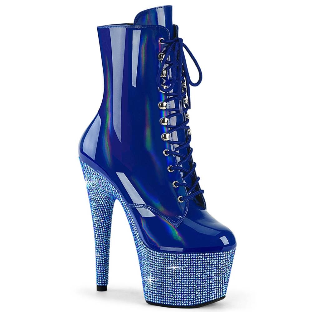Pleaser - BEJEWELED10207 Bottes de plateforme, Pole dance chaussures - Bleu Product image